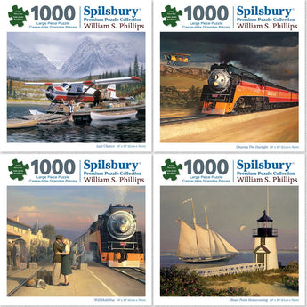 Set of 4 William Phillips Jigsaw Puzzles