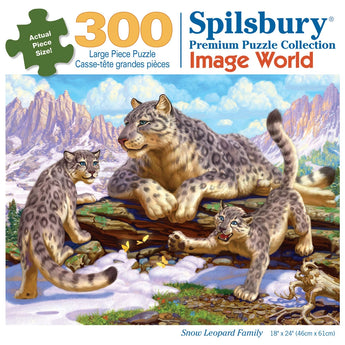 Snow Leopard Family Piece Jigsaw Puzzle