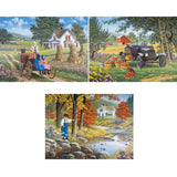 Set of 3 John Sloane 300 Large Piece Jigsaw Puzzles