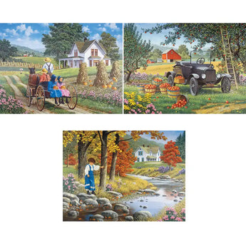 Set of 3 John Sloane 300 Large Piece Jigsaw Puzzles