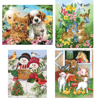 Fun with Furry and Feathery Friends Extra Large Piece 4in1 Multipack Jigsaw Puzzle Bundle