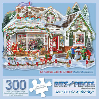 Christmas Call To Dinner Shaped Jigsaw Puzzle