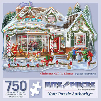 Christmas Call To Dinner Shaped Jigsaw Puzzle