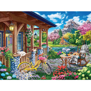 Colorful House Near The Lake Jigsaw Puzzle