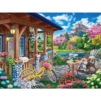 Colorful House Near The Lake Jigsaw Puzzle