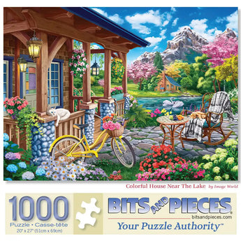 Colorful House Near The Lake Jigsaw Puzzle