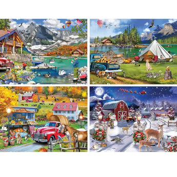 Set of 4 ALI Innis Jigsaw Puzzles