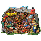 Fall Harvest Barn Shaped Jigsaw Puzzle