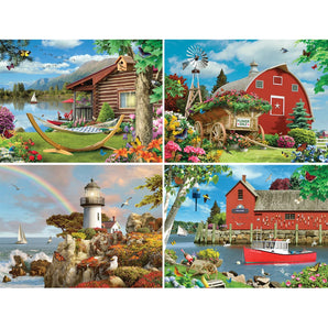 Set of 4  Alan Giana Summer Jigsaw Puzzles