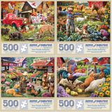 Set of 4 Larry Jones Fall Jigsaw Puzzles