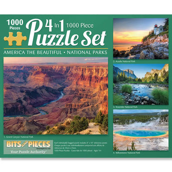 America The Beautiful 4 In 1 Multi Pack Puzzle Set