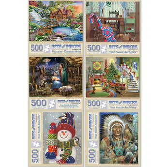 Set of 6  Best Selling Artists Puzzles Holiday Catalog