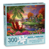Red Chairs At Sunset Jigsaw Puzzle