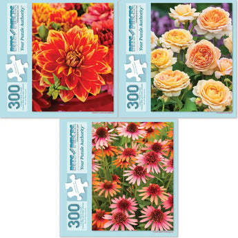 Set of 3 : Floral Theme Jigsaw Puzzles